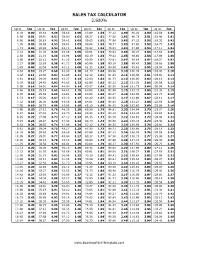 2.6% Sales Tax Calculator