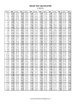 2.625% Sales Tax Calculator