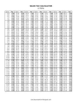 2.75% Sales Tax Calculator