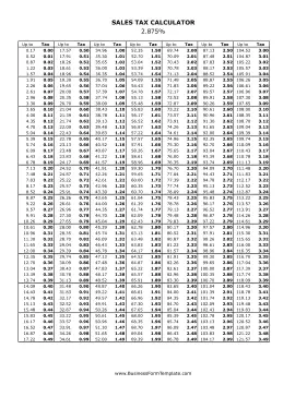 2.875% Sales Tax Calculator