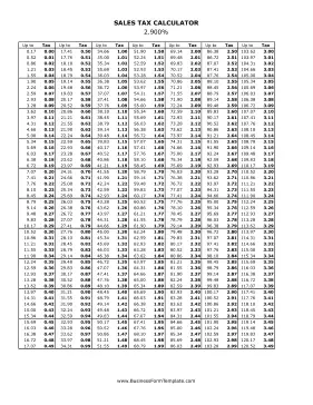 2.9% Sales Tax Calculator