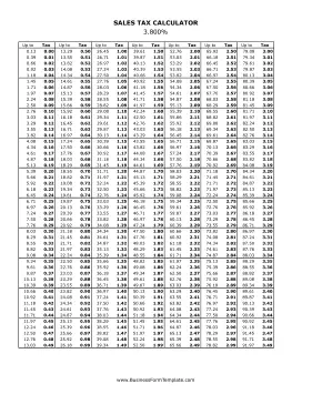 3.8% Sales Tax Calculator