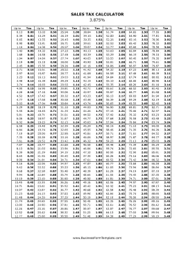 3.875% Sales Tax Calculator