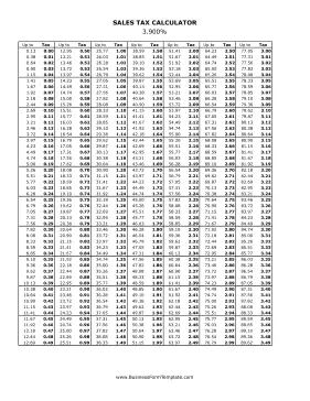 3.9% Sales Tax Calculator