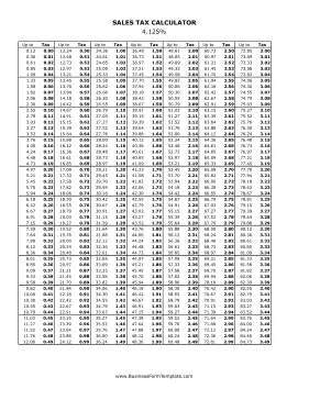 4.125% Sales Tax Calculator