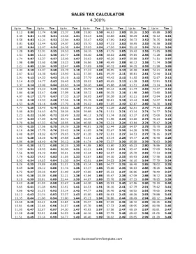 4.3% Sales Tax Calculator