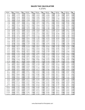 4.375% Sales Tax Calculator