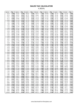 4.9% Sales Tax Calculator