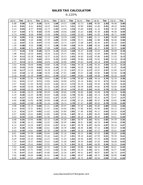 6.125% Sales Tax Calculator