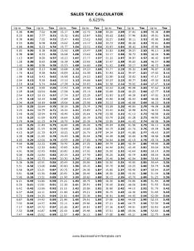 6.625% Sales Tax Calculator