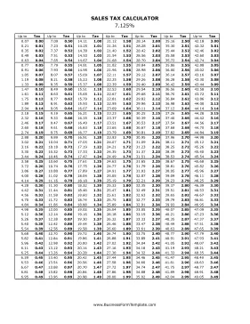 7.125% Sales Tax Calculator