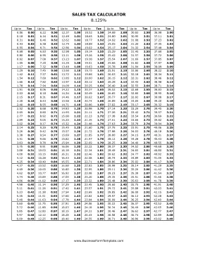 8.125% Sales Tax Calculator