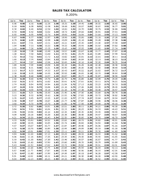 8.2% Sales Tax Calculator