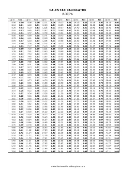 8.3% Sales Tax Calculator