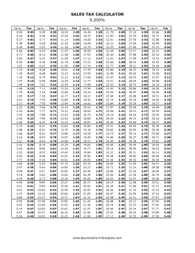 9.2% Sales Tax Calculator