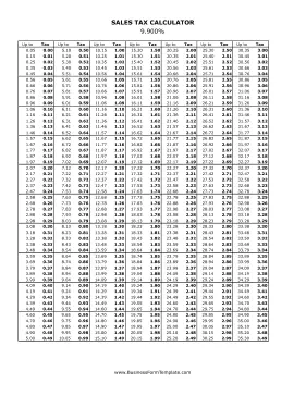 9.9% Sales Tax Calculator