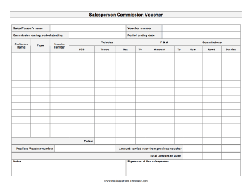 Salesperson Commission Voucher