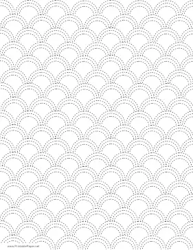 Printable Sashiko Half-Circles Pattern