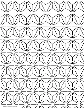 Printable Sashiko Hemp Leaf Pattern