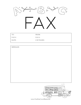 TemplateVault - School Bus Fax fax cover sheet