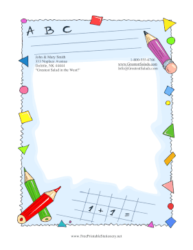 School Supplies stationery design