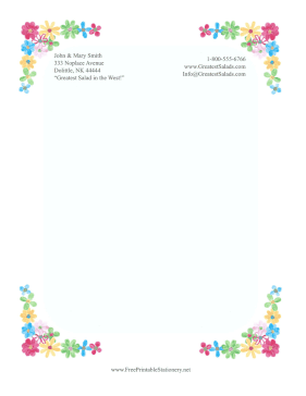 Scribble Flowers stationery design