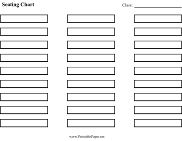 Printable Seating Chart (Rows)