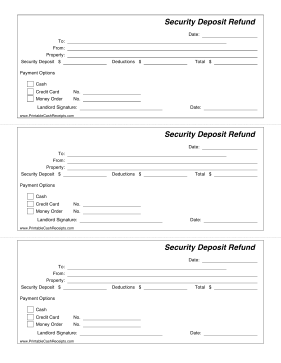 Security Deposit Refund Receipt