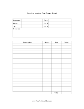 Service Invoice Fax fax cover sheet