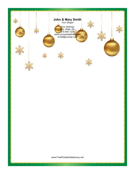 Several Gold Ornaments stationery design