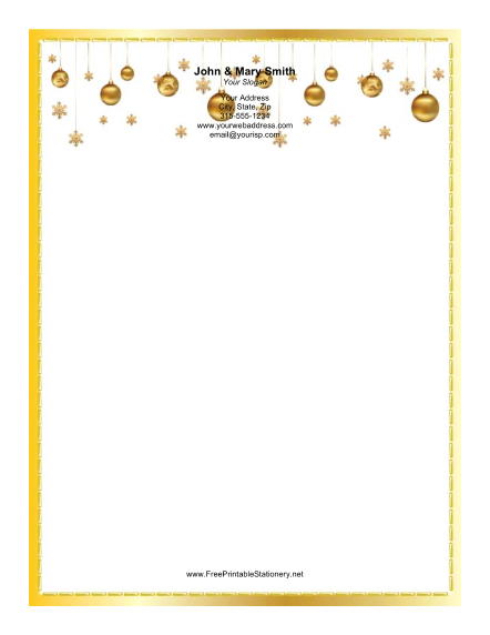 Several Golden Ornaments stationery design