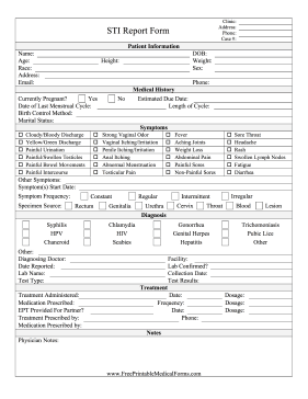 Sexually Transmitted Disease Report