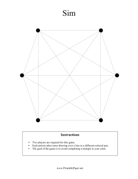 Printable Sim Game