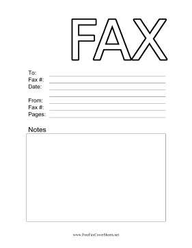 Simple fax cover sheet