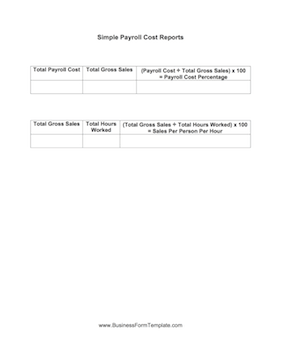 Simple Payroll Cost Report