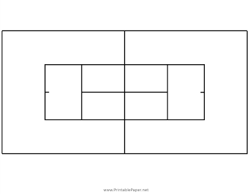 Printable Singles Tennis Court Diagram