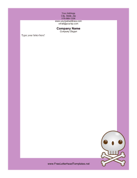 Skull and Bones Halloween Letterhead