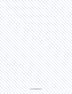 Printable Slant Ruled Paper — Medium Ruled Left-Handed, High Angle — blue lines