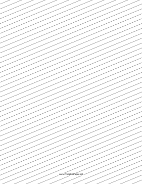 Printable Slant Ruled Paper — Medium Ruled Right-Handed, Low Angle