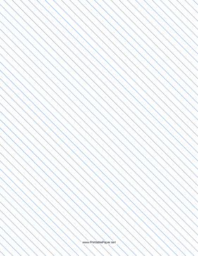 Printable Slant Ruled Paper — Narrow Ruled Left-Handed, High Angle — blue lines