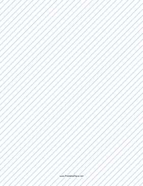 Printable Slant Ruled Paper — Narrow Ruled Right-Handed, High Angle — blue lines