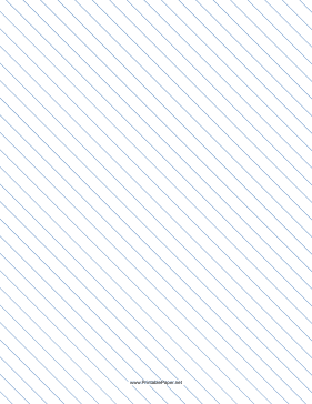 Printable Slant Ruled Paper — Wide Ruled Left-Handed, High Angle — blue lines