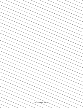 Printable Slant Ruled Paper — Wide Ruled Left-Handed, Low Angle