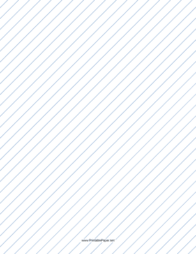 Printable Slant Ruled Paper — Wide Ruled Right-Handed, High Angle — blue lines