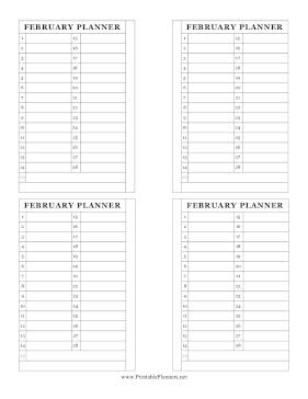 Small Monthly Planner February