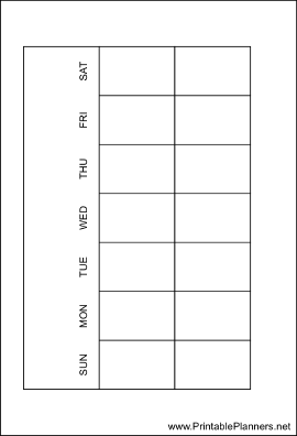 Small Organizer Monthly Planner-Month On Two Pages - Left (landscape)