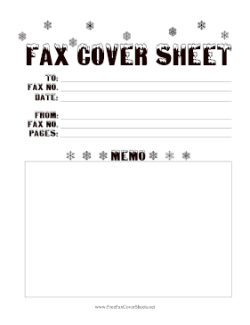 Snowy Winter fax cover sheet