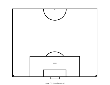 Printable Soccer Half-Pitch Diagram