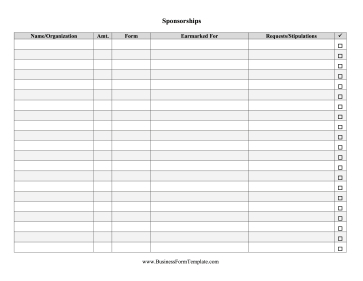 Sponsorships Tracker