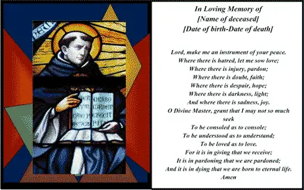 St Francis Funeral Card (2 per page)